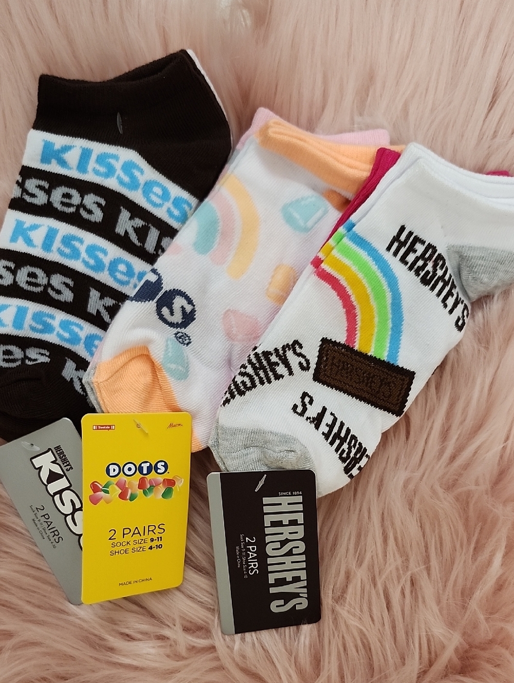 Brand New ASSORTED FUN CONFECTIONARY DESIGNS LADIES NO SHOW SOCKS-6CT.